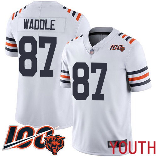 Chicago Bears Limited White Youth Tom Waddle Jersey NFL Football 87 100th Season